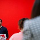 El coordinador federal de IU, Alberto Garzón, en la sede de la fundación de IU-CEC. EMILIO NARANJO