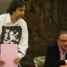 Pardo junto a Chamorro en la sala de comisiones del Ayuntamiento, hace diez días.