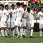Los jugadores de la selección de España celebran la goleada frente a Venezuela.