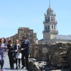 El consejero de Fomento, junto a la alcaldesa de Ponferrada y las consejeras de Asturias y Galicia. L. DE LA MATA