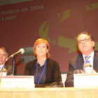 Francisco Álvarez, Amparo Marzal y Javier Chamorro, durante la inauguración del congreso