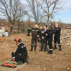El director de Protección Civil durante su visita a la UME ayer.