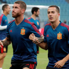 Ramos y Lucas Vázquez trabajan en Krasnodar. JAVIER ETXEZARRETA