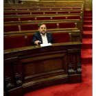 Oriol Junqueras en el Parlamento catalán. QUIQUE GARCÍA