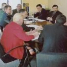 Representantes de León Gótico en la reunión que mantuvieron ayer