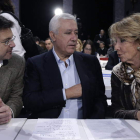 Rafael Catalá, Javier Arenas y Esperanza Aguirre, en el foro celebrado por el PP.