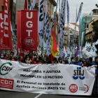 Imagen de la manifestación que ayer recorrió las calles de Madrid. VÍCTOR LERENA