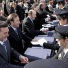 El ministro del Interior, Alfredo Pérez Rubalcaba, ayer en la Escuela de Policía de Ávila