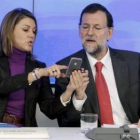 Cospedal y Rajoy, durante la reunión de ayer del comité ejecutivo del PP.