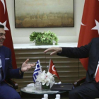 Erdogan junto a Tsipras durante una reunión en la sede de Naciones Unidas.