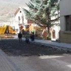 Inicio de las obras en la calle Francisco Valbuena de Cistierna