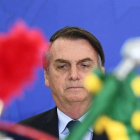 Bolsonaro preside una ceremonia militar este viernes en el Palacio Planalto.