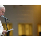 El papa Francisco, durante el discurso que ofreció ayer en su visita a una prisión en Filadelfia.