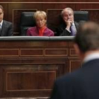 Imagen televisiva del saludo entre ambos presidentes en la cena organizada en Naciones Unidas