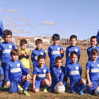 Los futbolistas Marco, Ian, Dani Jáñez, Eric, Hugo Cepeda, Raúl Ander (de izquierda a derecha de pie), Dani Hristo, Javi, Hugo Alonso, Luca, Thiago y Efrén (abajo), junto al entrenador Álex Cañero y el delegado Marcelino componen el CD Astorga prebenjamín. DL