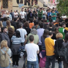 Asamblea de los vecinos que apoyan Can Vies, este miércoles.