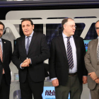 El director general de CyLTV, Eduardo Álvarez; el consejero de Sanidad, Sáez Aguado; el director general de Vifor Pharma, Enrique Trias, y el responsable del proyecto, Marcelino Galindo.