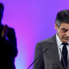 François Fillon en un mitin campaña el pasado 9 de febrero en Chasseneuil-du-Poitou, cerca de Poitiers.