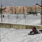 Eras de Renueva presentaba este aspecto durante las nevadas del pasado fin de semana