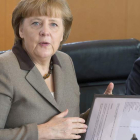 La canciller alemana, Angela Merkel, en un Consejo de Ministros, en una imagen de archivo.