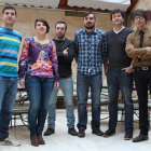 El equipo de trabajo y el secretario de Podemos Astorga.