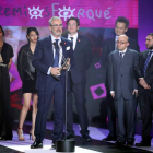 Parte del equipo de ‘Campeones’, en la gala de los Forqué. J. C.