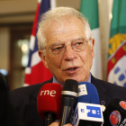 El ministro de Exteriores, Josep Borrell, el 7 de febrero en Montevideo.