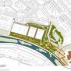 Diseño de la Ciuden de los campos, el párking y la central de MSP (círculo)