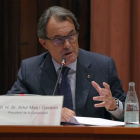 Artur Mas, durante su comparecencia en el Parlament, el pasado miércoles, 2 de septiembre, sobre la convocatoria anticipada de elecciones y el 'caso 3%'.