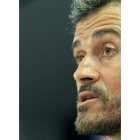 Luis Enrique, durante la rueda de prensa que ofreció ayer.