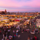 Vista aérea del mercado de Marrakech, en Marruecos.