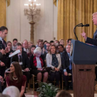 El presidente estadounidense increpa al corresponsal de la CNN, Jim Acosta. ERIK S. LESSER