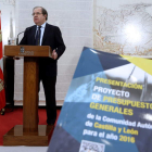 Juan Vicente Herrera, durante la presentación del Proyecto de Ley de los Presupuestos.