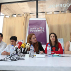 Miembros de la candidatura de Unidos Podemos, ayer en Ponferrada. ANA F BARREDO