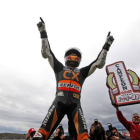 Marc Márquez celebra su victoria en Moto2, este domingo en Cheste.