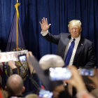 Donald Trump celebra su victoria en las primarias de New Hampshire.