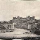 Curiosa estampa del puente del ferrocarril en Ponferrada tomada en el año 1908