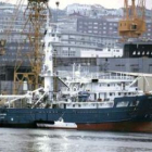 Imagen de archivo del atunero «Albacán» durante una estancia en el puerto de Vigo.