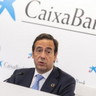 Gonzalo Gortázar en la presentción de los resultados de CaixaBank del primer trimestre del 2019.