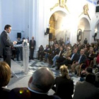 El presidente del PP, Mariano Rajoy, al presentar candidaturas en Sierra Sur de Sevilla.