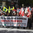 Un momento de la manifestación de ayer, que transcurrió por las calles céntricas de la capital.