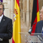 José Manuel García-Margallo, en la rueda de prensa conjunta con su homólogo alemán, Guido Westerwelle, en Palma.