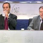 El portavoz socialista, José Antonio Alonso junto al ministro de Justicia, Mariano Fernández Bermejo