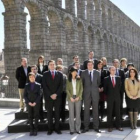 Óscar López, con los cabezas de lista a las Cortes de Castilla y León.