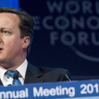 David Cameron, en la sesión plenaria celebrada ayer en Davos.