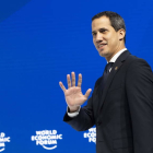 El presidente encargado de Venezuela, Juan Guaidó, durante su estancia en Davos.