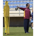 Álvaro Cervera, en un entrenamiento de la Cultural.