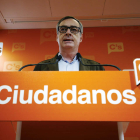 Villegas, durante su comparencia ante los medios. ALEJANDRO GARCÍA