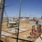 Imagen de archivo de una obra en construcción en la capital leonesa.