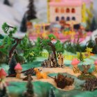 El montaje de la iglesia de Espinoso de Compludo incluye innumerables guiños al Bierzo. No faltan Las Médulas, ni el Morredero, ni la virgen de la Encina, ni los templarios. Por haber, hay hasta mineros, de los que ya no quedan a escala real. Son 30 metro